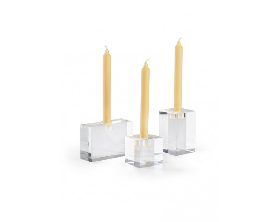 Chelsea House Trifoil Candlesticks (S3) - Clear