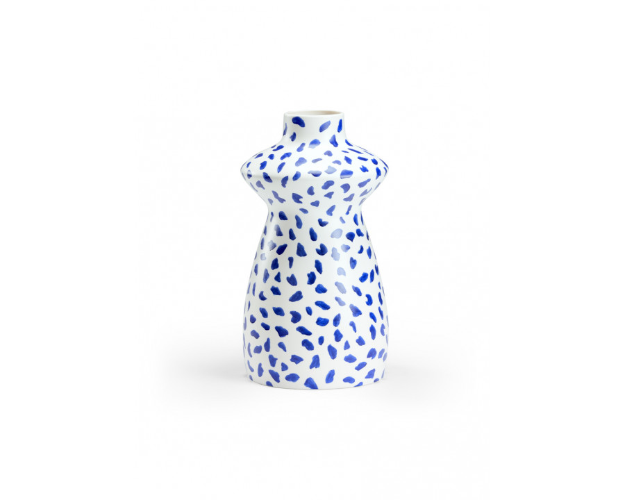 Chelsea House - Tokyo Vase in Off White/Cobalt