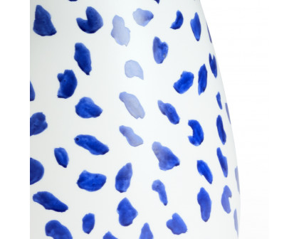 Chelsea House - Tokyo Vase in Off White/Cobalt