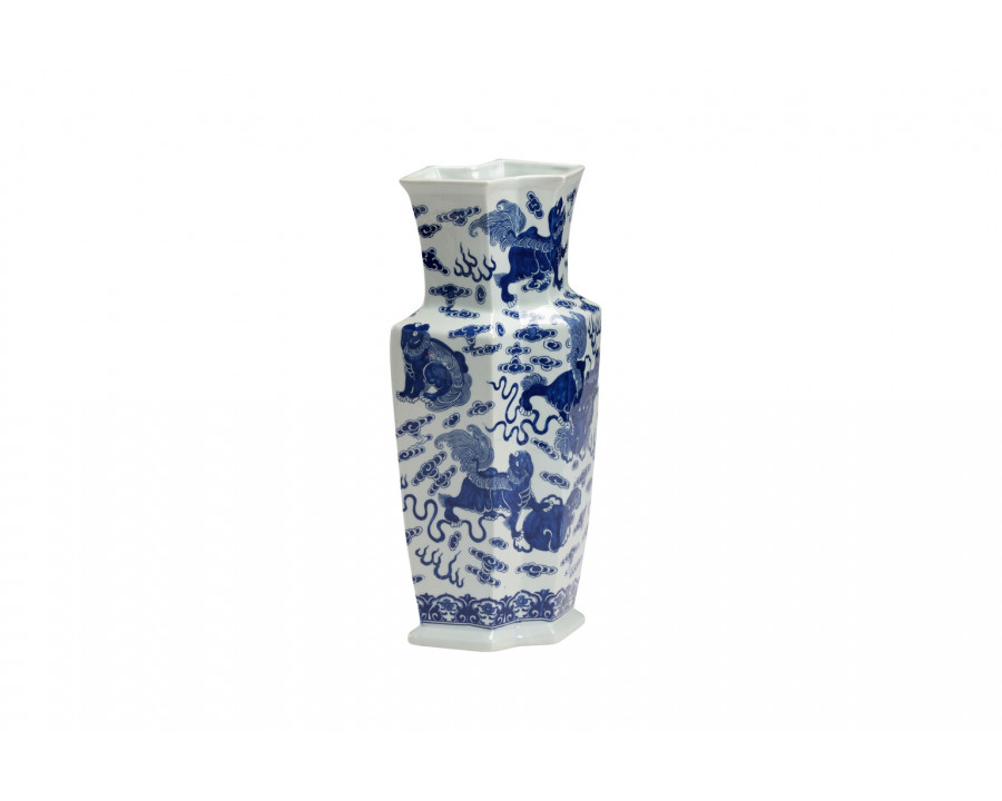 Chelsea House - Ming Octagonal Vase in Blue/White