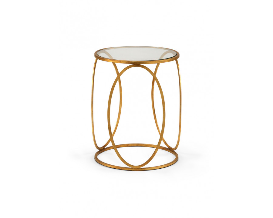 Chelsea House - Ring Side Table in Antique Gold Leaf/Clear