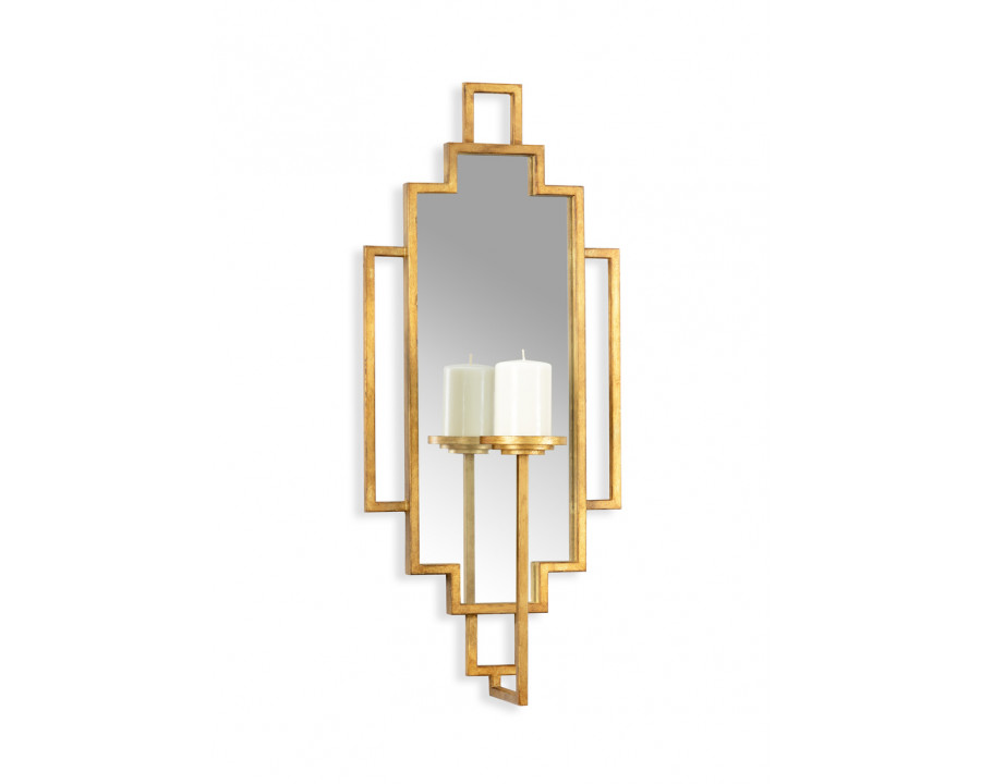 Chelsea House - Hampton Candle Sconce in Antique Gold/Clear