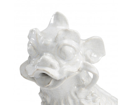 Chelsea House - Chinese Dogs (Pr) in White Crackle