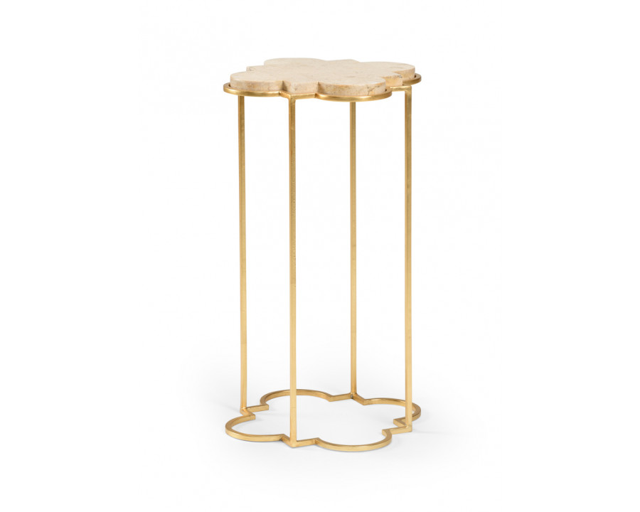 Chelsea House - Bristol Drink Table in Antique Gold/Natural Cream