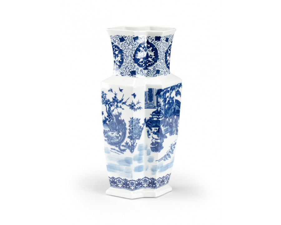 Chelsea House - Yuan Double Vase in Blue/White