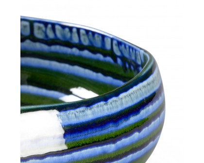 Chelsea House - Swirl Bowl in Blue/Green