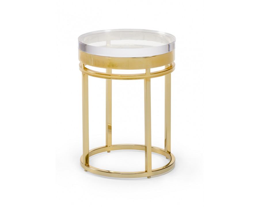 Chelsea House - Shelby End Table in Polished Brass/Clear