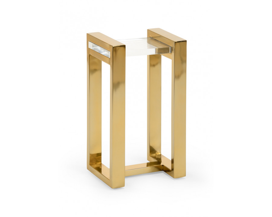 Chelsea House - Burge Side Table in Polished Brass/Clear