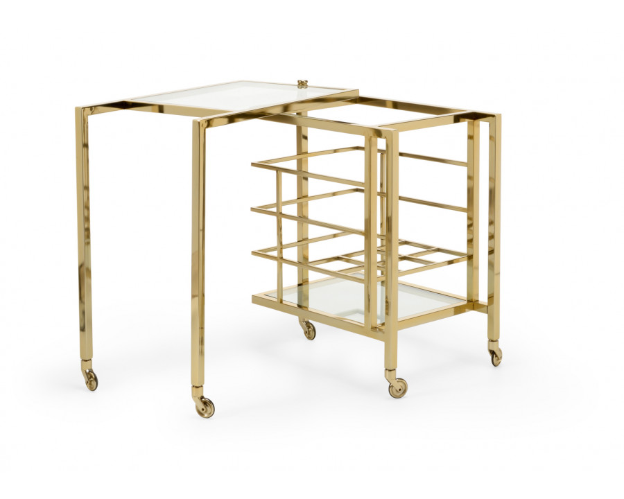 Chelsea House Rankin Bar Cart - Brass