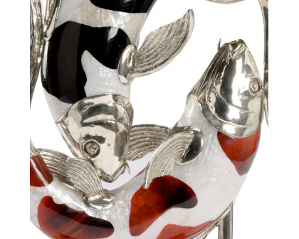 Chelsea House - Koi Fish On Stand in Silver Plated