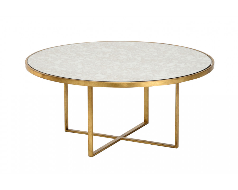 Chelsea House - Sapp Mirrored Coffee Table in Antique Gold