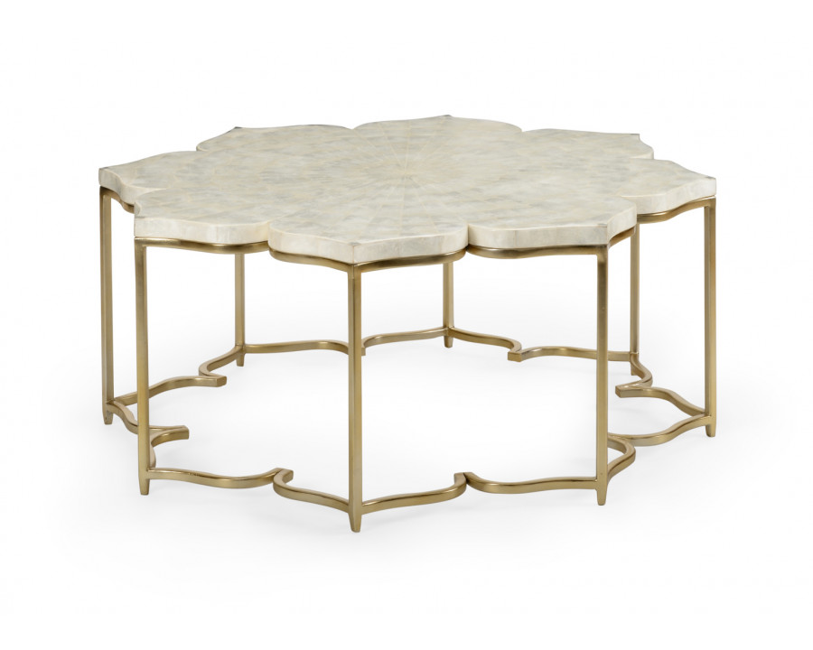 Chelsea House - Lotus Flower Cocktail Table in Natural Capiz