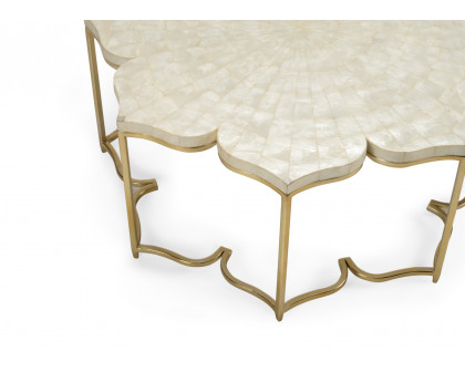 Chelsea House - Lotus Flower Cocktail Table in Natural Capiz