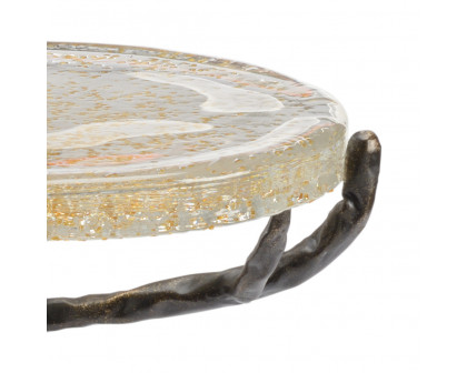 Chelsea House - Twig Side Table in Seeded/Bronze