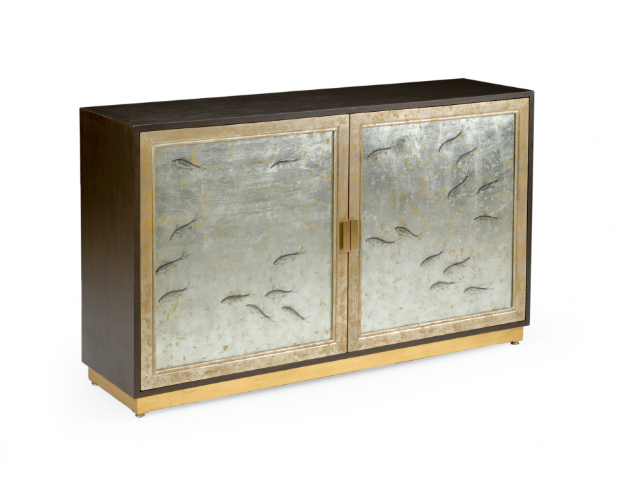 Chelsea House - Chinoiserie Cabinet Fish in Walnut/Silver Leaf