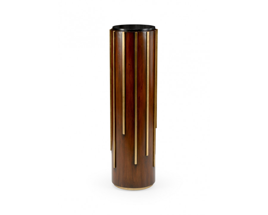 Chelsea House - Drip Drop Pedestal in Brown/Antique Gold