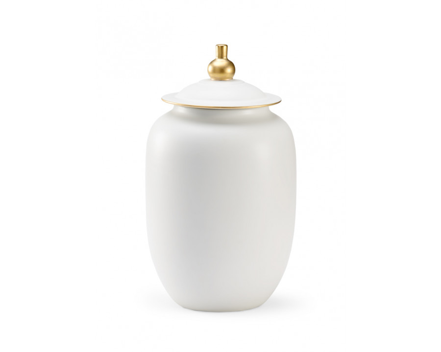 Chelsea House - Baohe Vase in White/Gold, Ceramic