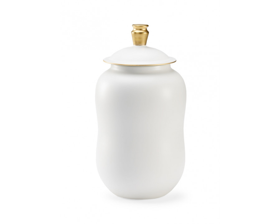 Chelsea House - Panji Vase in Matte White/Metallic Gold