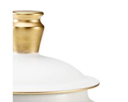 Chelsea House - Panji Vase in Matte White/Metallic Gold