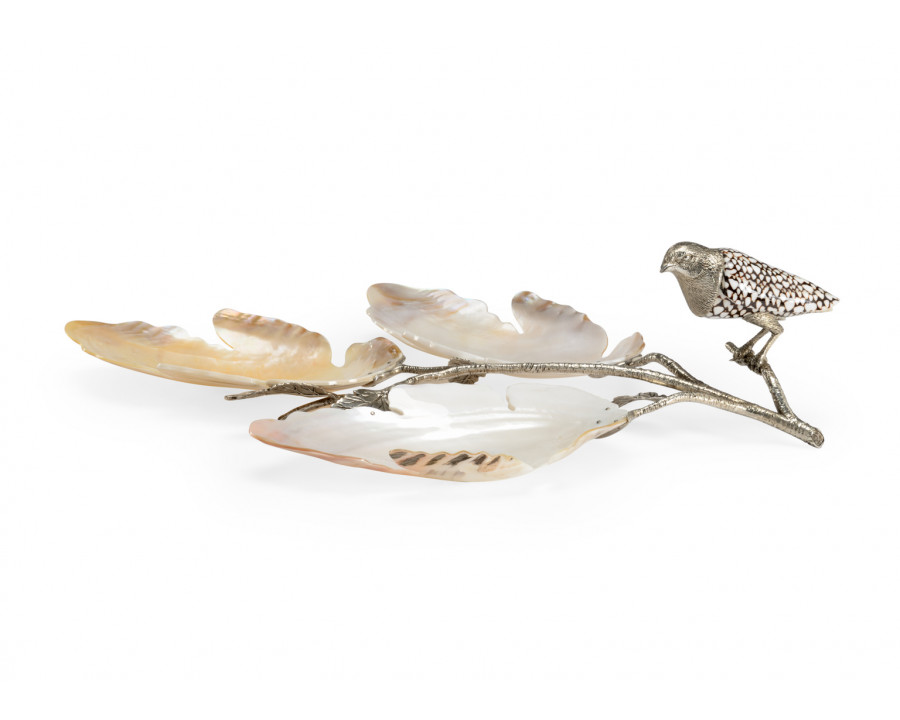 Chelsea House - Bird And Shell Tray in Natural/Silver Plated