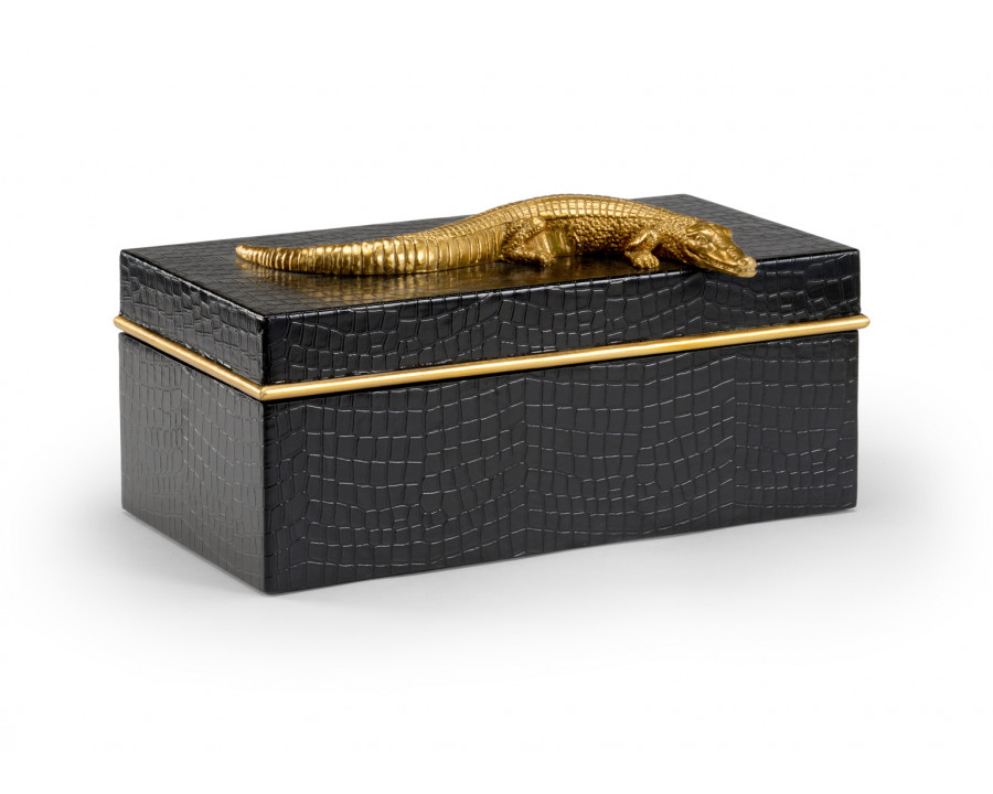 Chelsea House - Alligator Box in Black, Wood