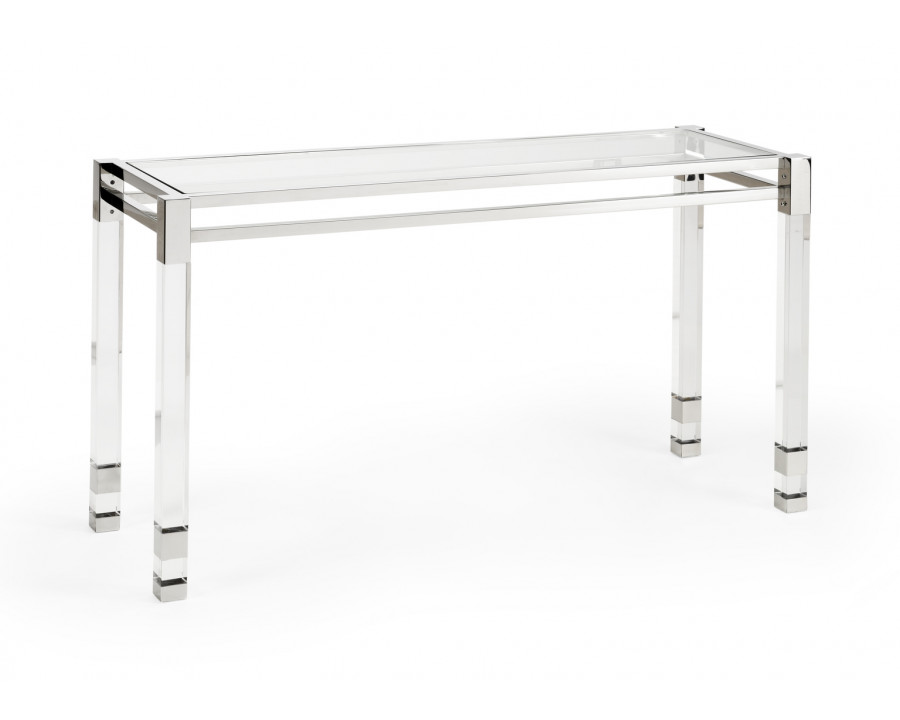 Chelsea House - Vancouver Console in Clear/Polished Nickel