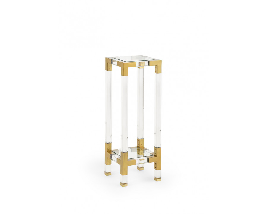 Chelsea House Chelsea Pedestal - Clear/Gold, Small