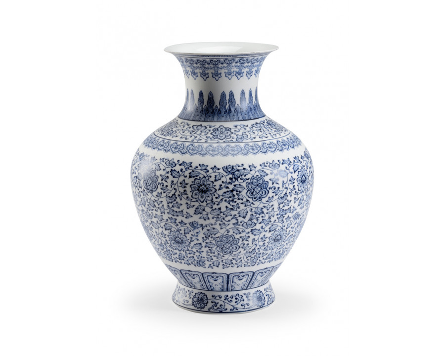 Chelsea House - Kofun Urn in White/Blue/Matte