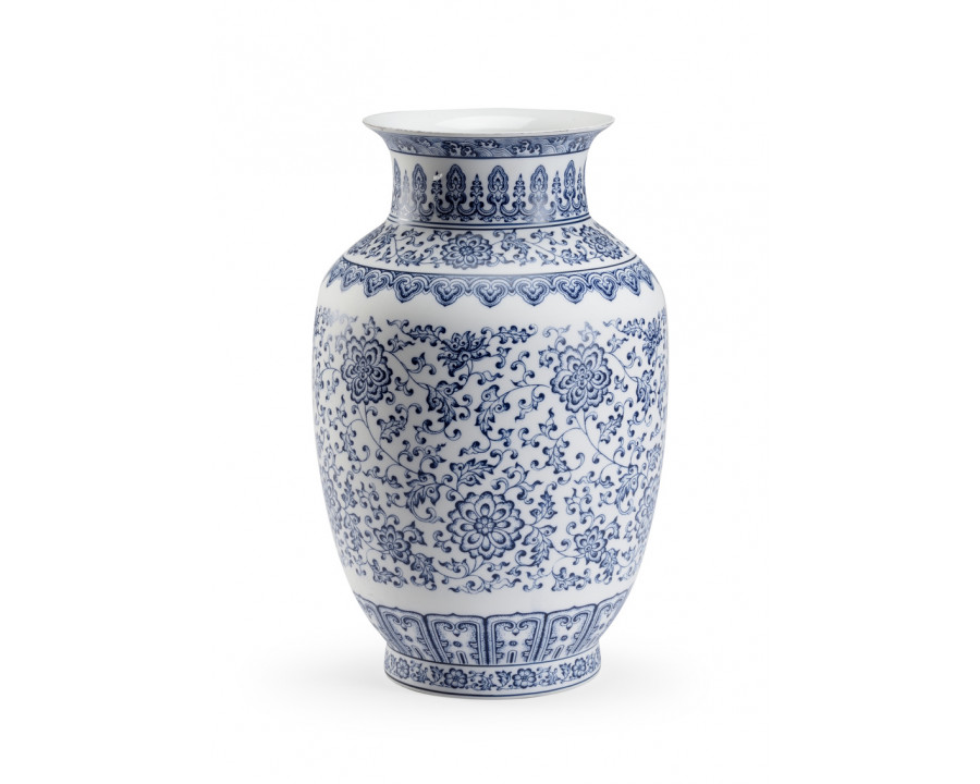 Chelsea House - Kofun Vase in White/Blue/Matte