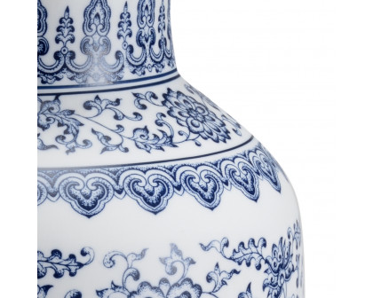 Chelsea House - Kofun Vase in White/Blue/Matte