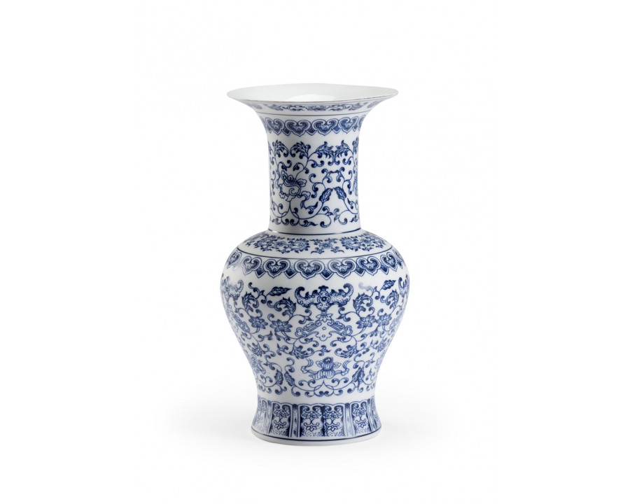 Chelsea House - Jomon Vase in White/Blue/Matte