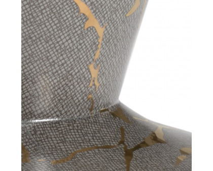 Chelsea House - Skin Vase in Grays Decal/Metallic Gold