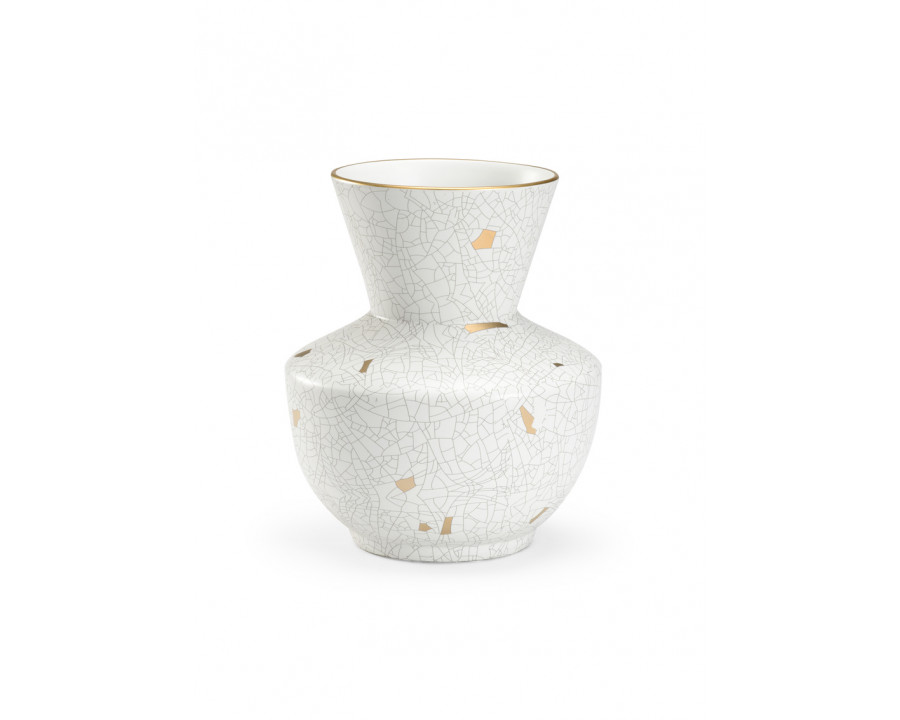 Chelsea House - Crackled Vase in Cream/Metallic