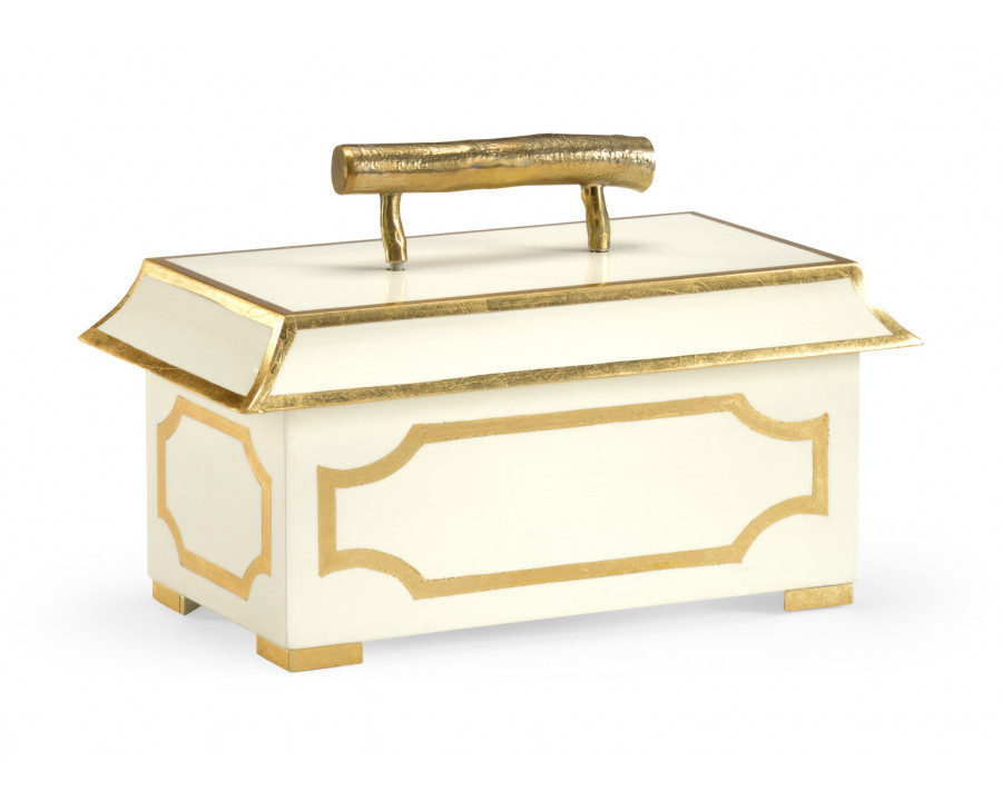 Chelsea House - Pagoda Box in Cream/Metallic Gold