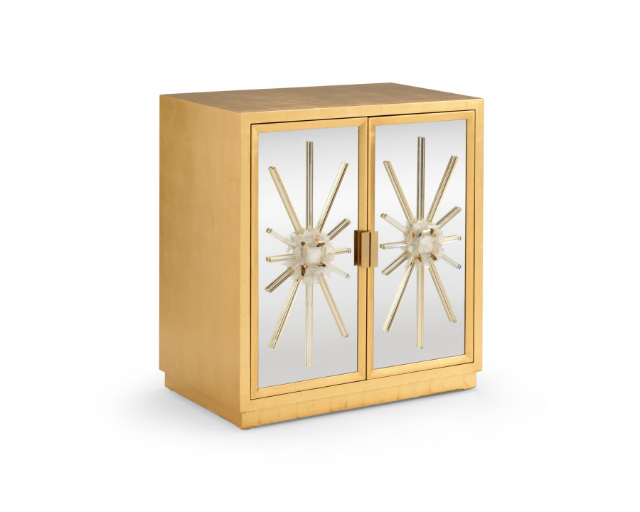 Chelsea House - Starburst Cabinet in Antique Gold/Clear/Natural