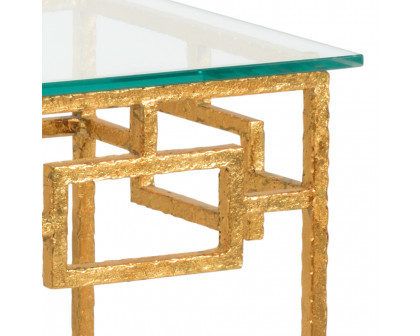 Chelsea House - Hampshire Hammered Table in Metallic Gold/Clear