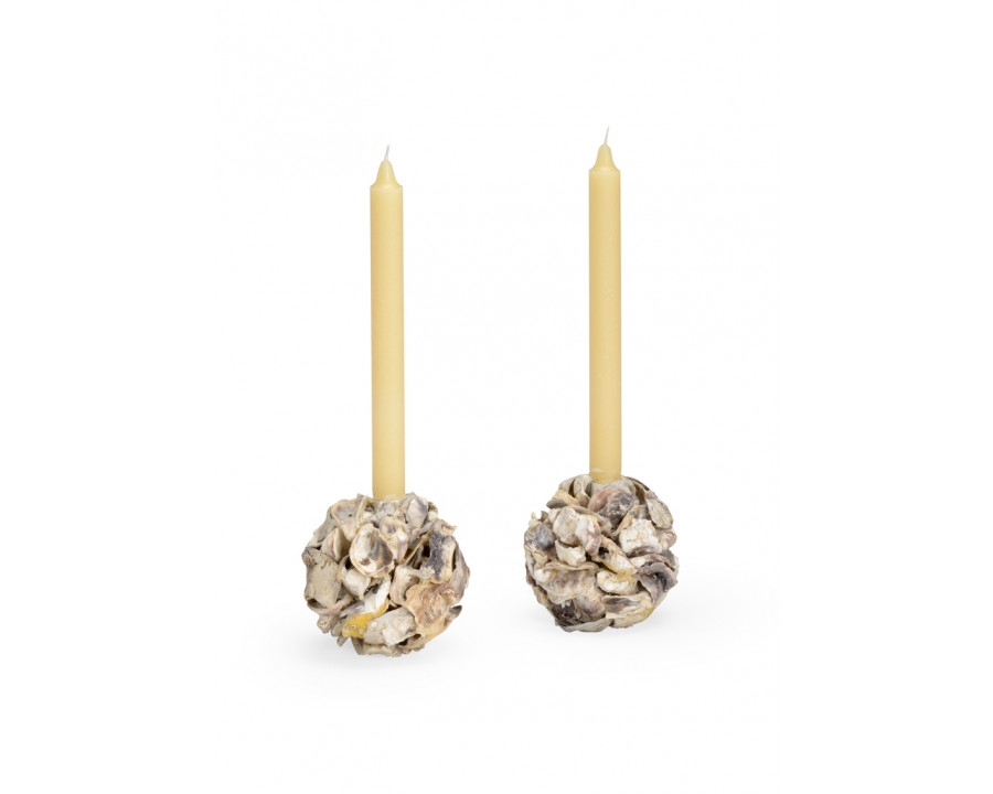 Chelsea House - Oyster Shell Candleholder (Pr) in Natural