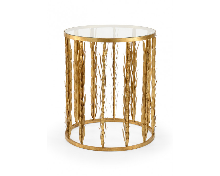 Chelsea House - Laurel Entry Table in Antique Gold Leaf/Clear