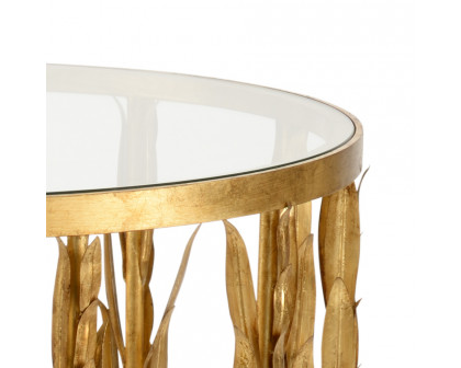 Chelsea House - Laurel Entry Table in Antique Gold Leaf/Clear