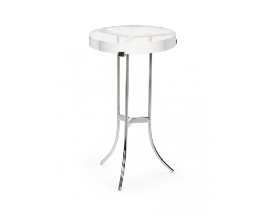 Chelsea House - Ragsdale Acrylic Side Table in Clear/Polished Nickel