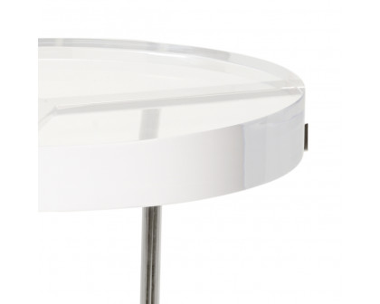 Chelsea House - Ragsdale Acrylic Side Table in Clear/Polished Nickel