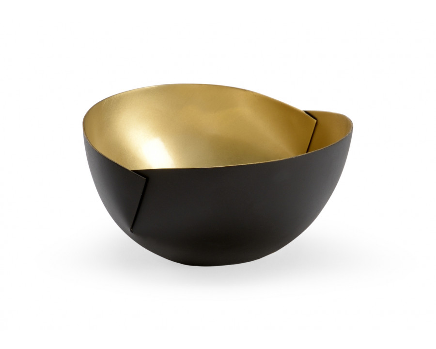 Chelsea House - Oval Double Edge Bowl in Matte Black/Gold