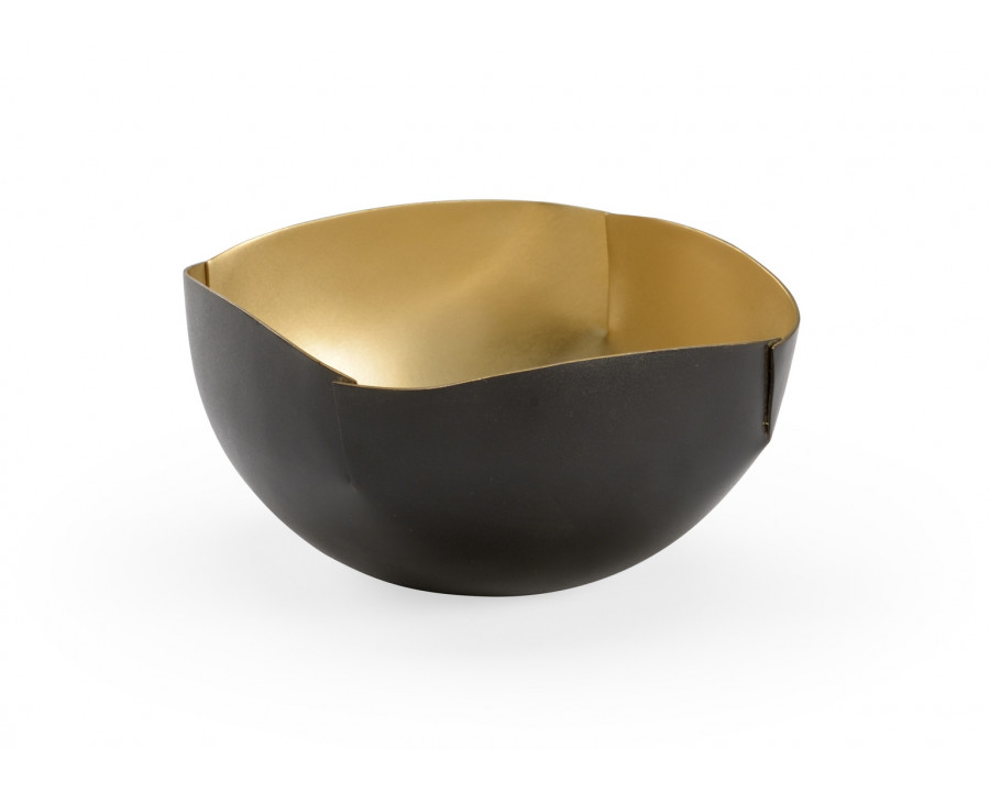 Chelsea House - Square Double Edge Bowl in Matte Black/Gold