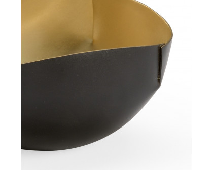 Chelsea House - Square Double Edge Bowl in Matte Black/Gold