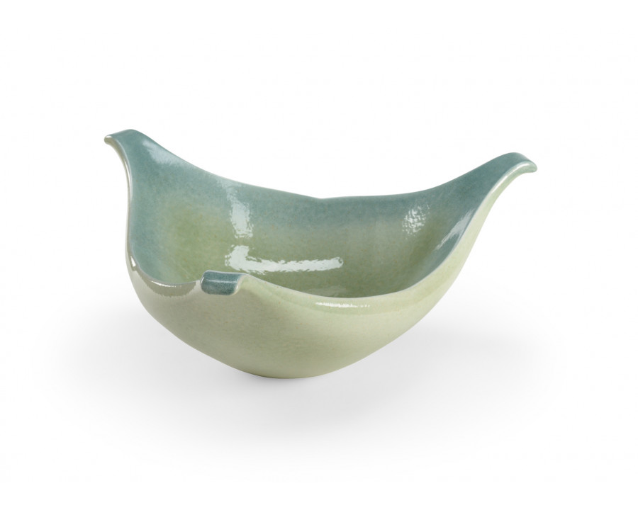 Chelsea House - Riviera Tri Handle Bowl in Light Green/Teal