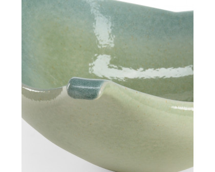 Chelsea House - Riviera Tri Handle Bowl in Light Green/Teal