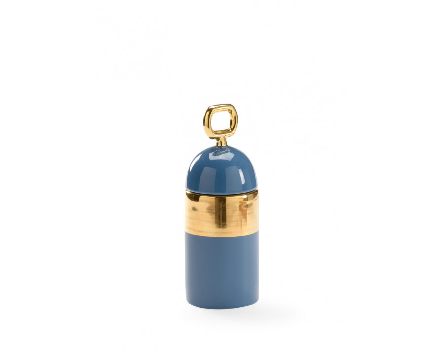 Chelsea House - French Banded Jar in Blue