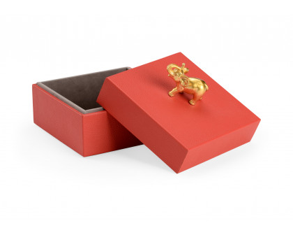 Chelsea House Elephant Handle Box - Red