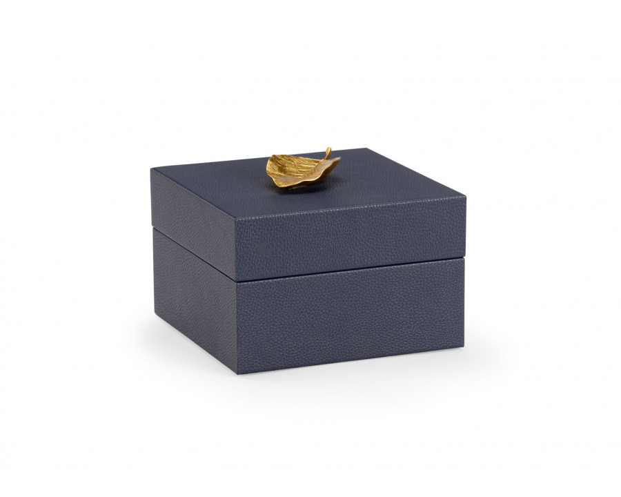 Chelsea House - Leaf Box in Navy/Metallic Gold