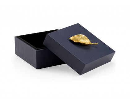 Chelsea House - Leaf Box in Navy/Metallic Gold